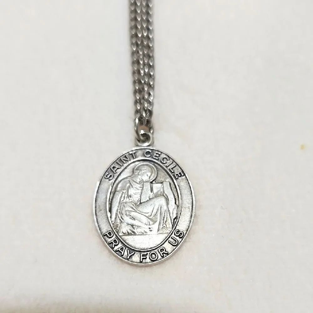 Sterling Silver Saint Cecile Pendant Necklace